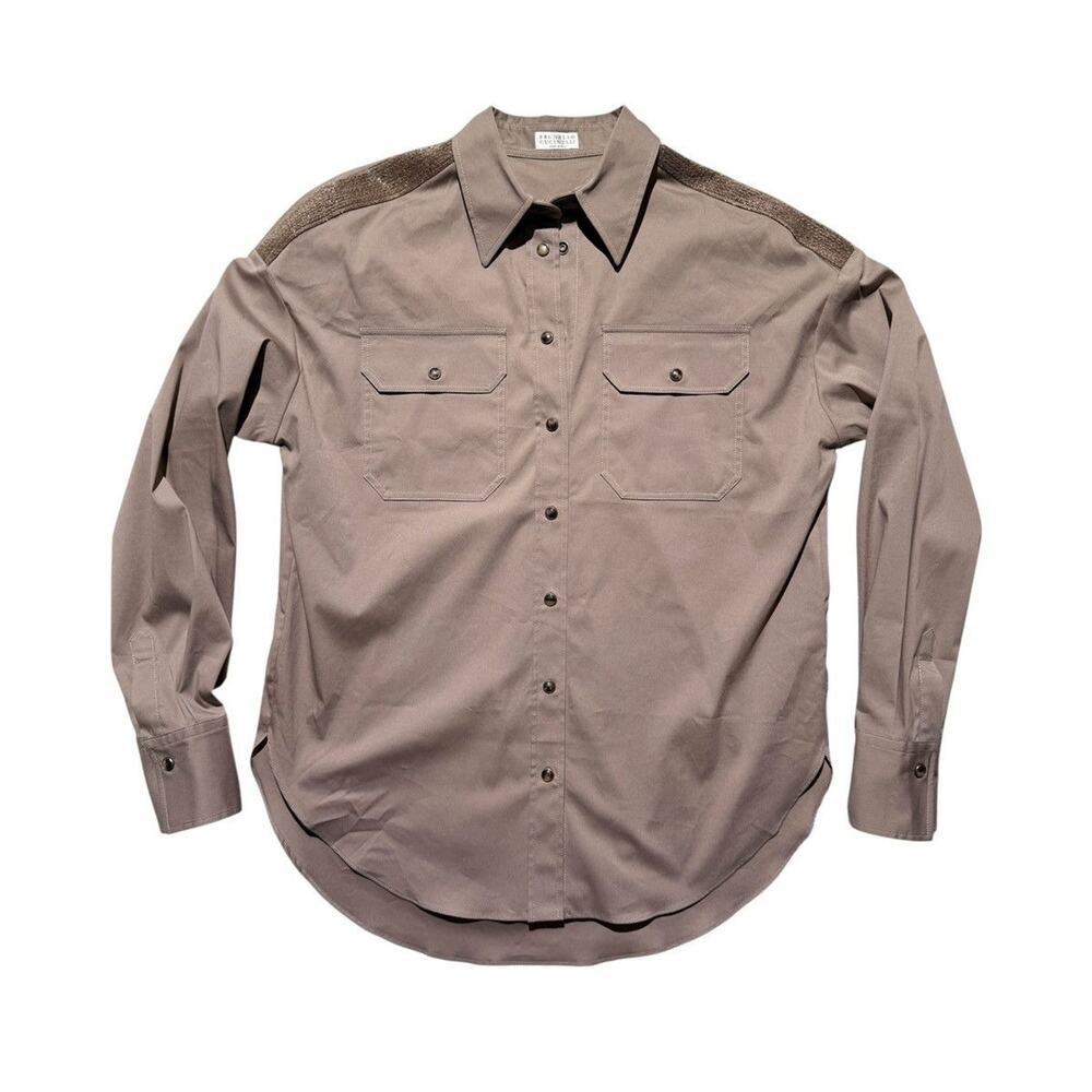 Monili beaded snap button shirt